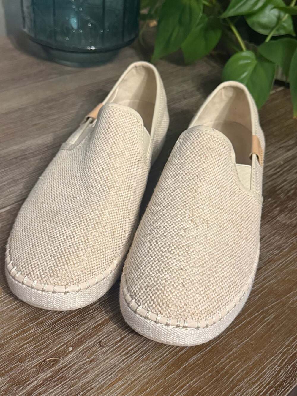 UGG Ansley Canvas Slip On Shoes Beige
